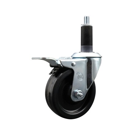 Service Caster 4'' Phenolic Swivel 1-1/8'' Expanding Stem Caster Total Lock Brake SCC-EXTTL20S414-PHS-118